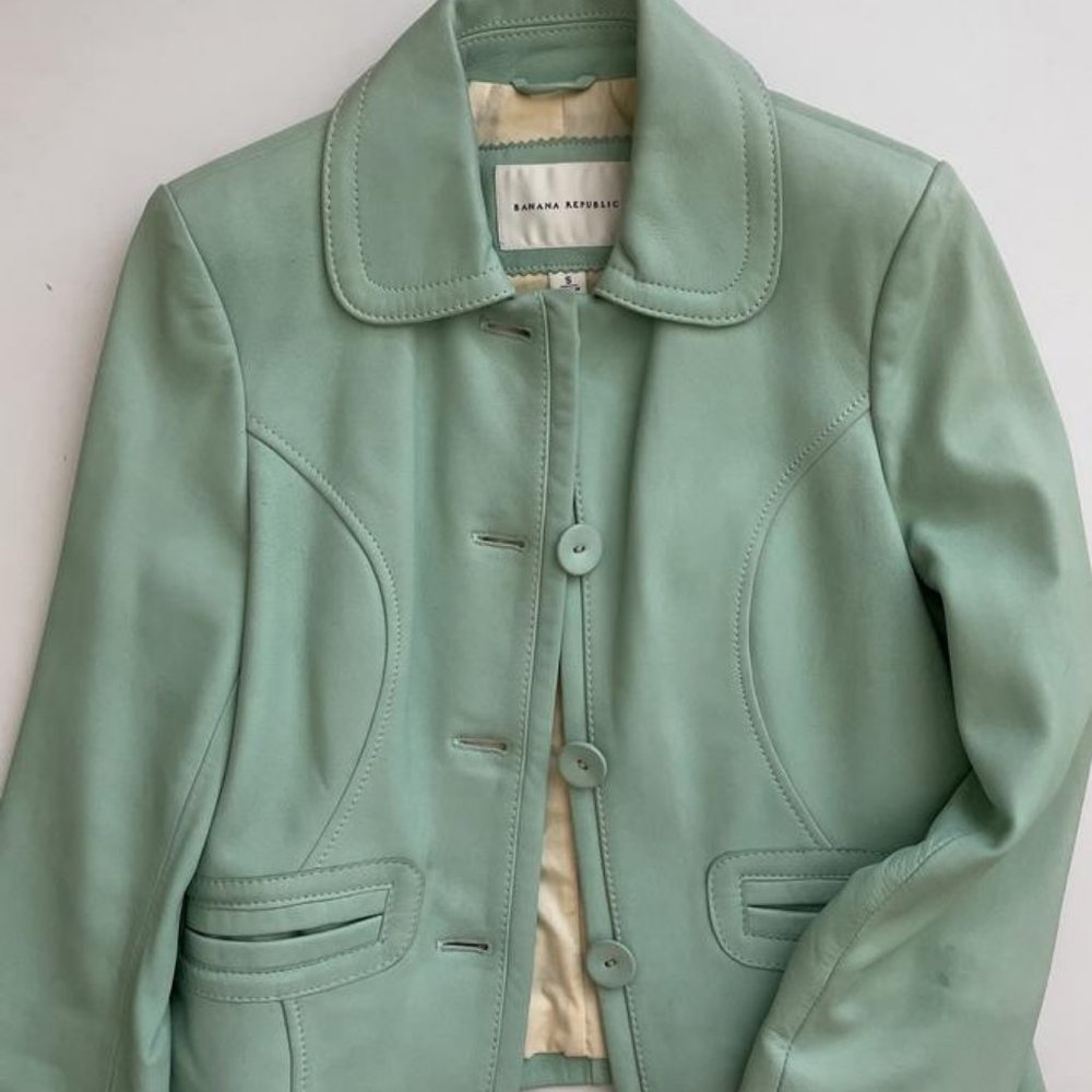 Banana Republic Cropped Leather Jacket